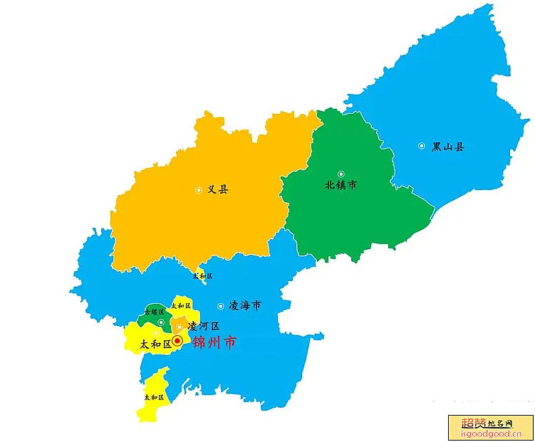 锦州市行政区划图