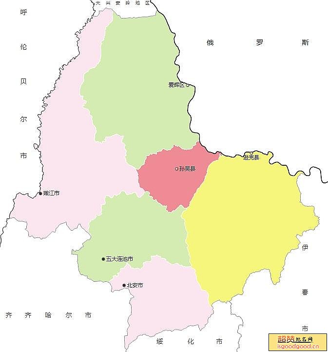 黑河市各市区行政区划图