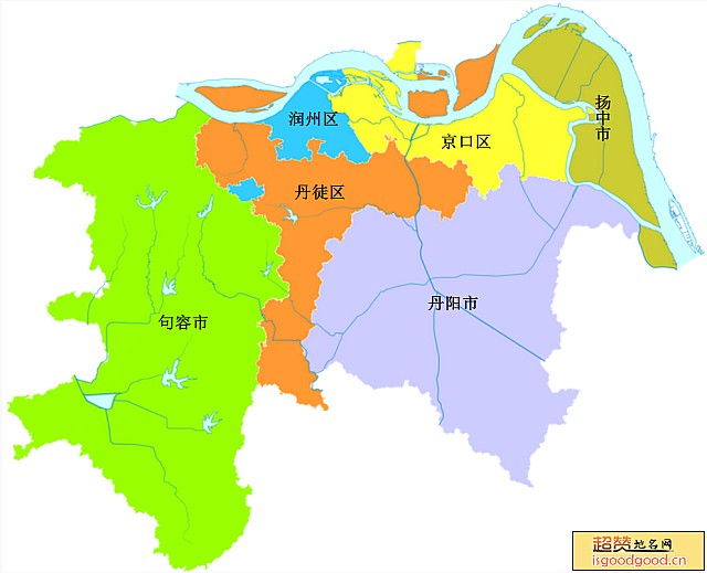 镇江市各市区行政区划图