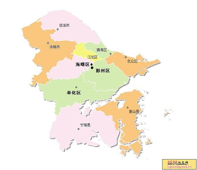 宁波市各市区行政区划图