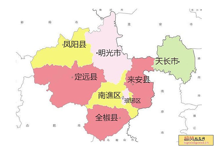 滁州市各市区行政区划图