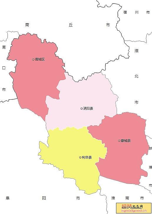 亳州市各市区行政区划图
