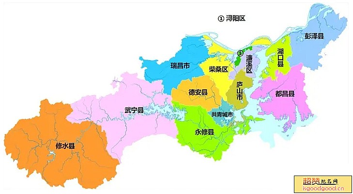 九江市各市区行政区划图