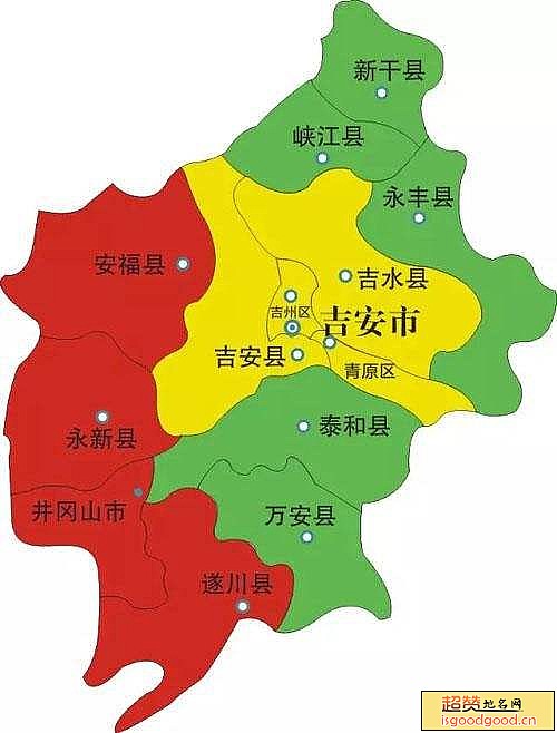 吉安市各市区行政区划图
