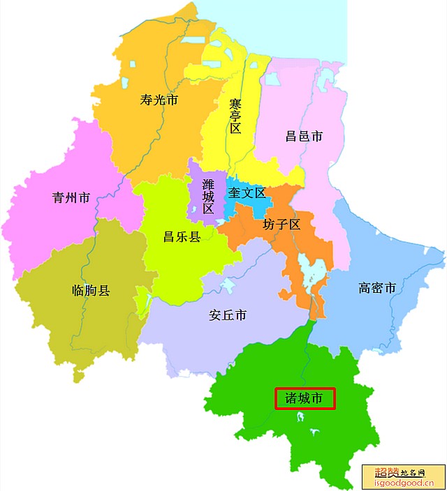 潍坊市各市区行政区划图