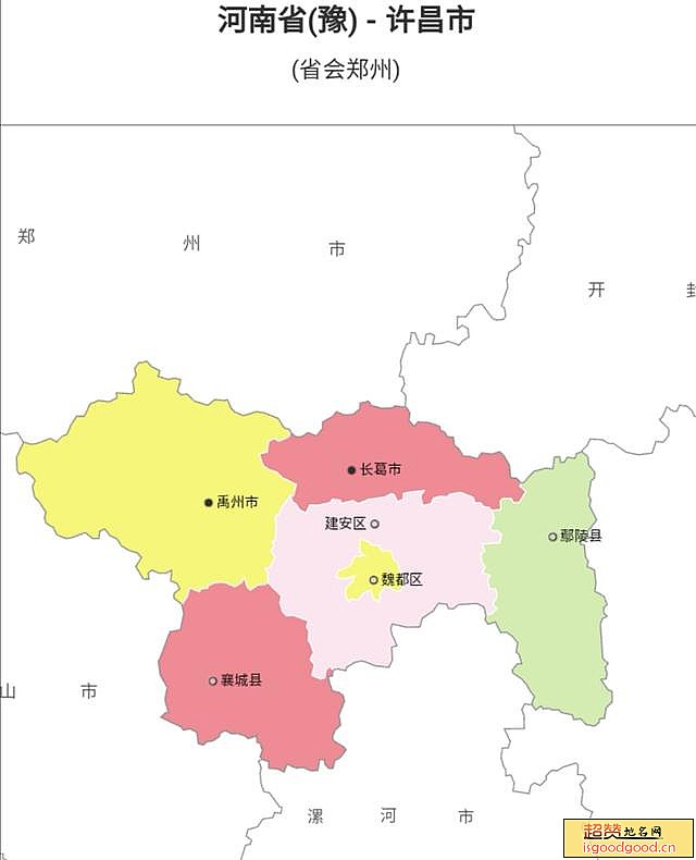 许昌市各市区行政区划图