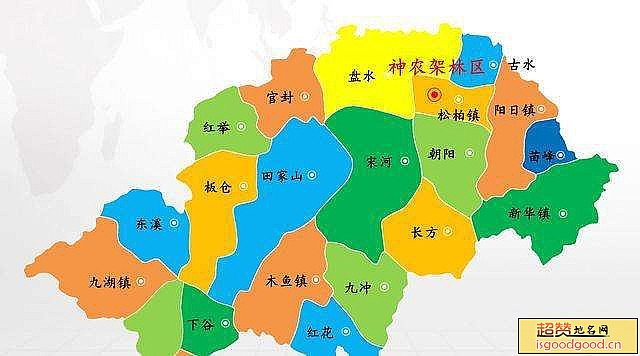 神农架林区各市区行政区划图