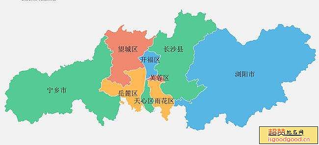 长沙市行政区划图