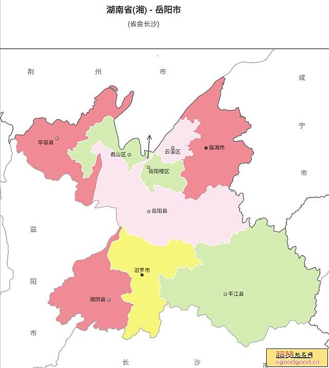 岳阳市各市区行政区划图
