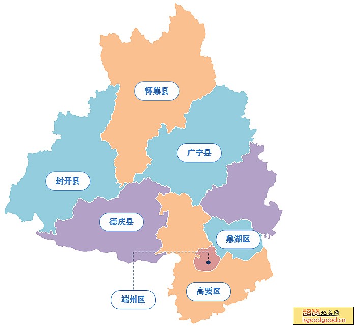 肇庆市各市区行政区划图