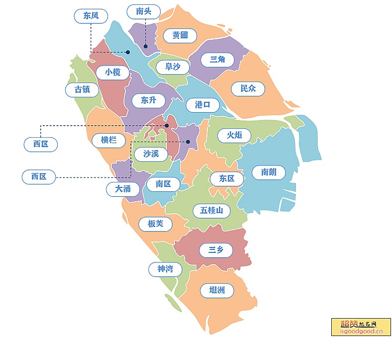 中山市行政区划图