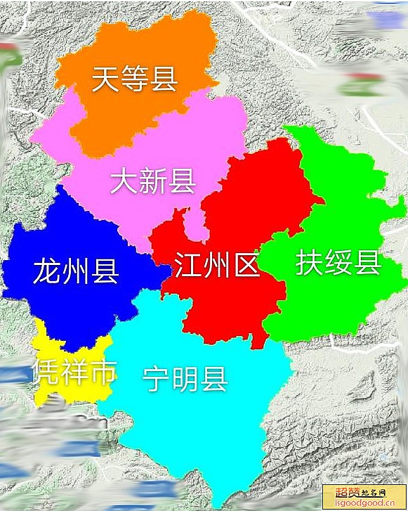 崇左市各市区行政区划图