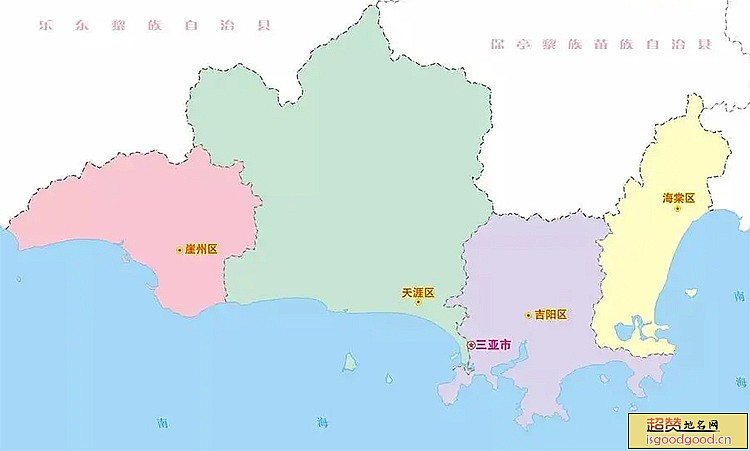 三亚市各市区行政区划图