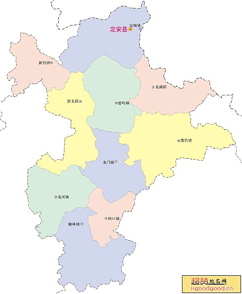 定安县各市区行政区划图