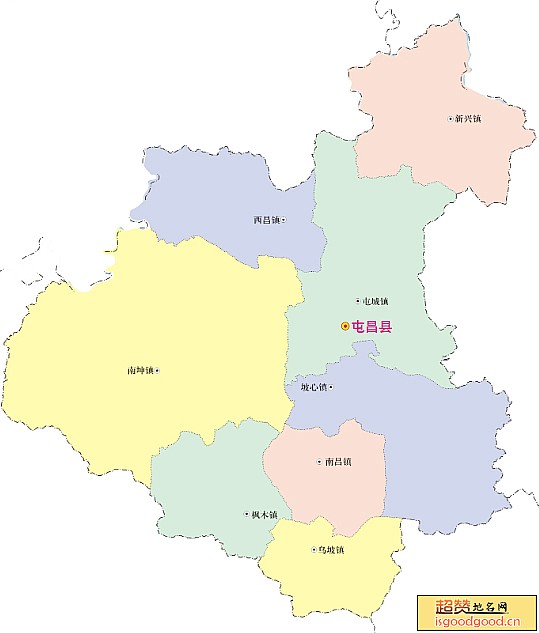 屯昌县各市区行政区划图