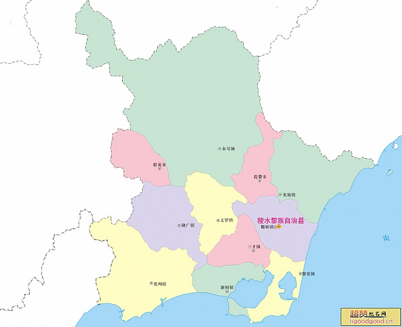 陵水县各市区行政区划图