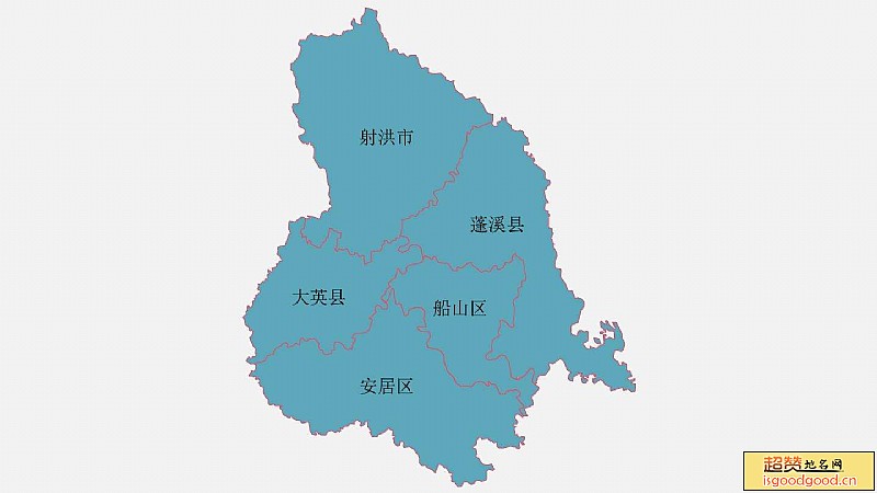 遂宁市各市区行政区划图