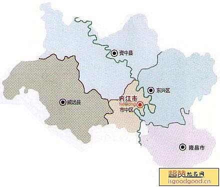 内江市各市区行政区划图