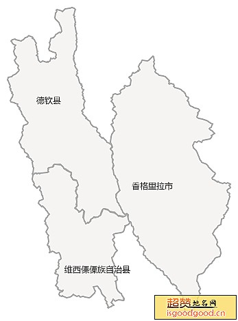 迪庆州各市区行政区划图