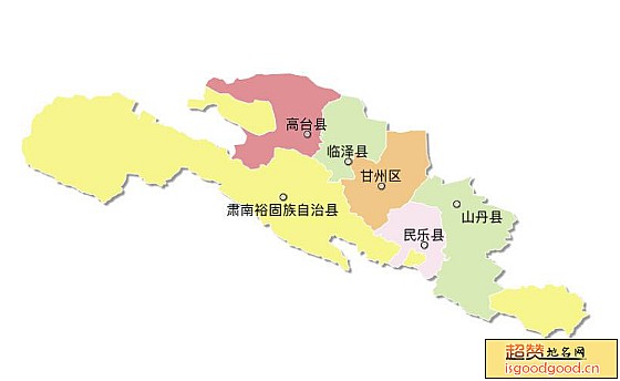 张掖市各市区行政区划图