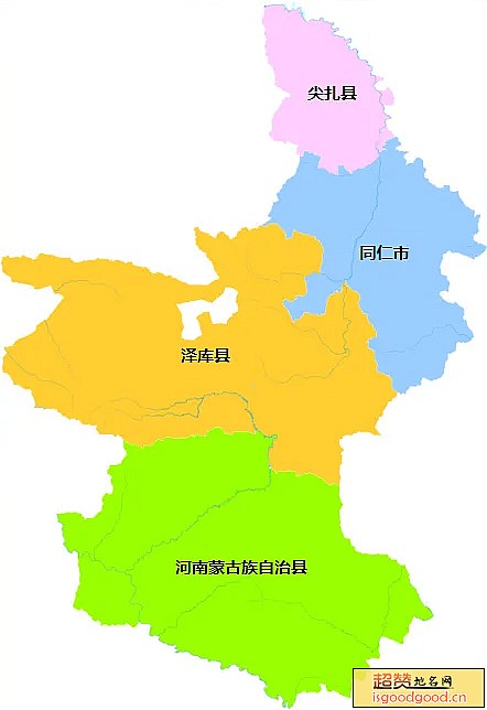 黄南州各市区行政区划图