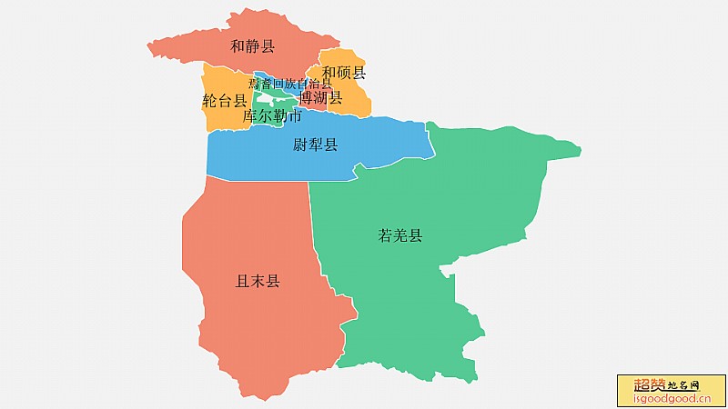巴音郭楞州各市区行政区划图