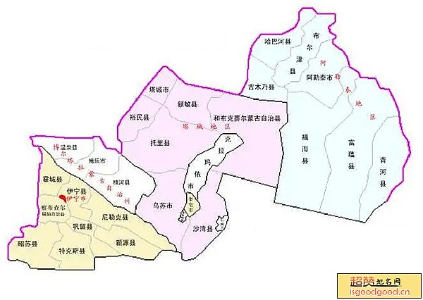 伊犁州行政区划图