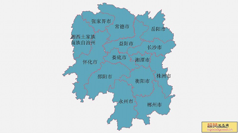 湖南省各市区行政区划图