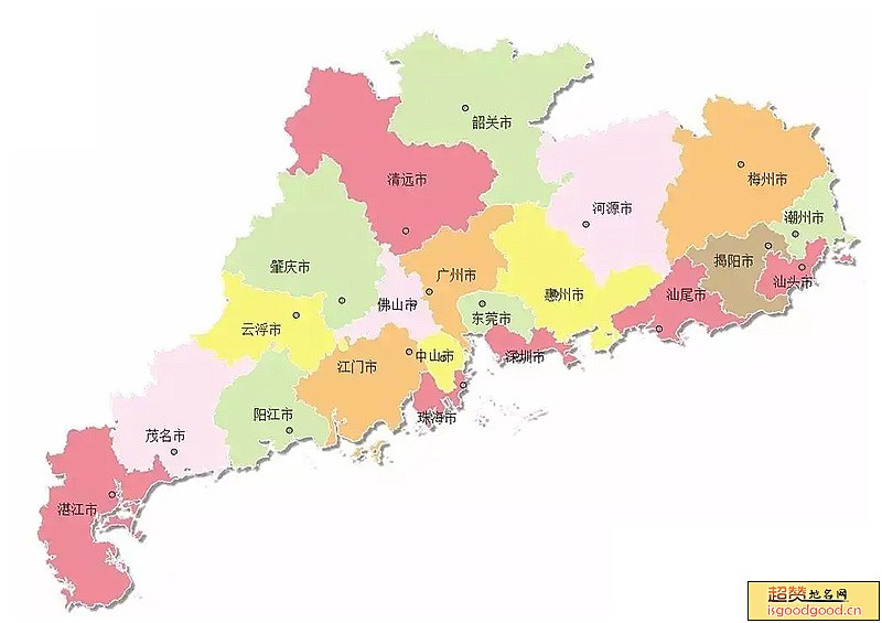 广东省各市区行政区划图