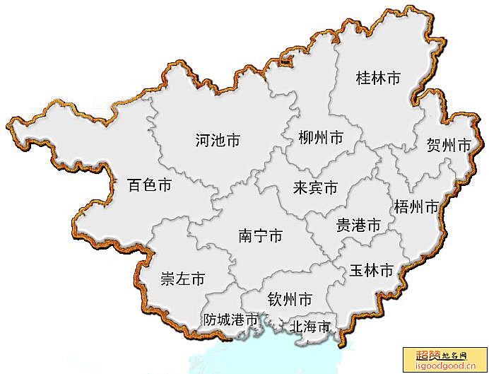 广西各市区行政区划图