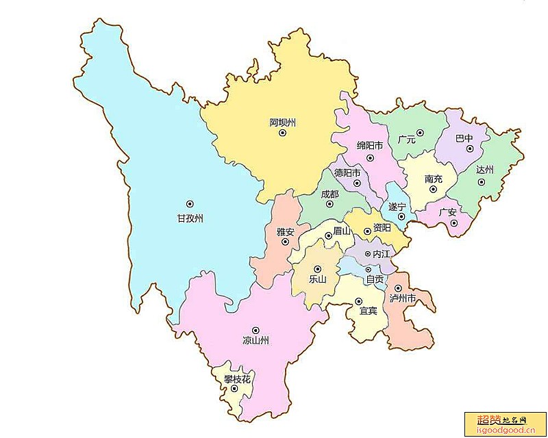 四川省各市区行政区划图