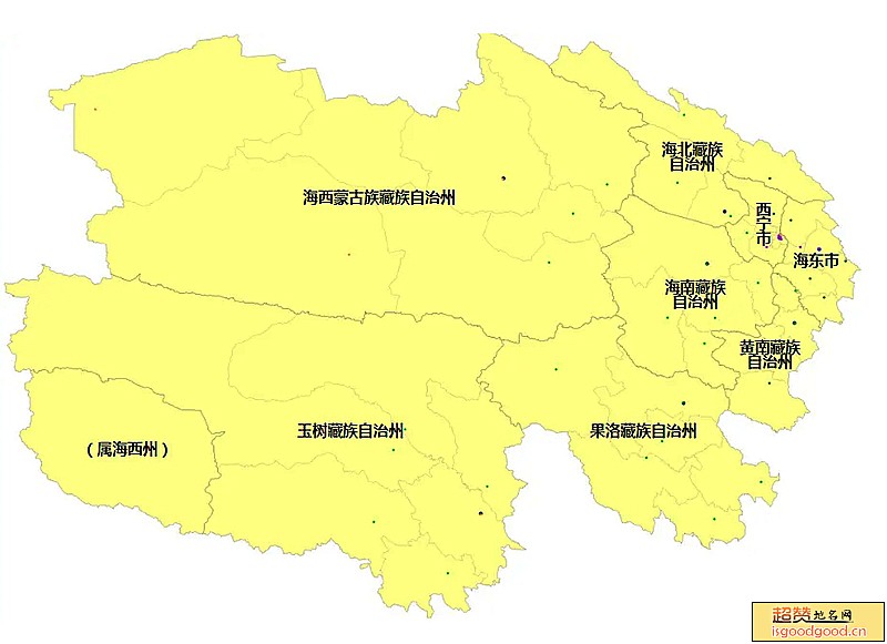青海省各市区行政区划图